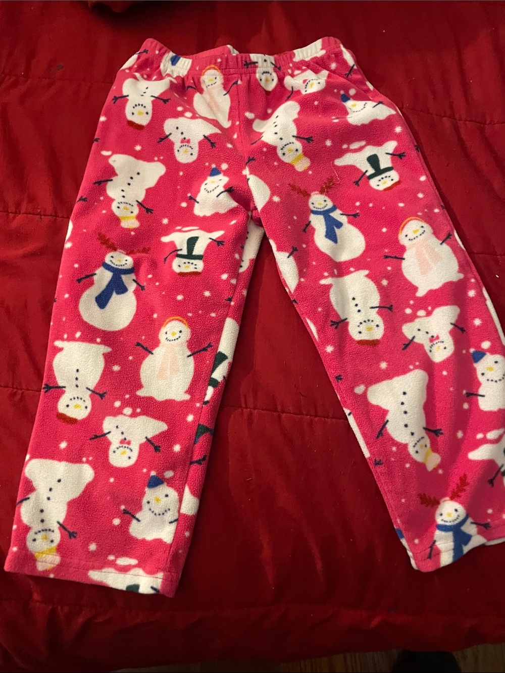 Carter's Pink Snowman Fleece Pajama Bottoms